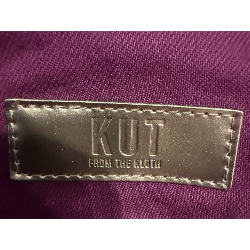 Kut From The Kloth Kara Jacket XL Purple Cropped Raw Hem Snap Front - Picture 3 of 10